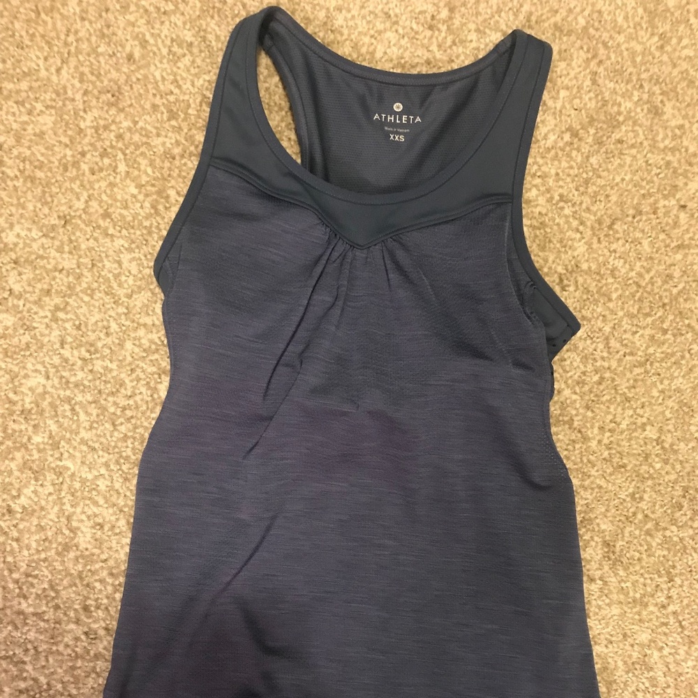 Navy Athleta Tank With Built In Bra